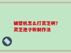 破壁机怎么打灵芝啊？灵芝孢子粉制作法
