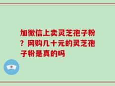 加微信上卖灵芝孢子粉？网购几十元的灵芝孢子粉是真的吗