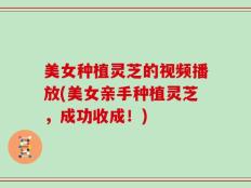 美女种植灵芝的视频播放(美女亲手种植灵芝，成功收成！)