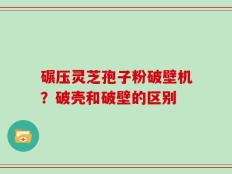 碾压灵芝孢子粉破壁机？破壳和破壁的区别