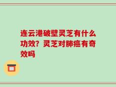 连云港破壁灵芝有什么功效？灵芝对肺癌有奇效吗