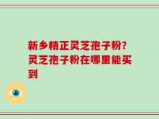 新乡精正灵芝孢子粉？灵芝孢子粉在哪里能买到