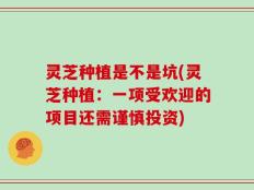 灵芝种植是不是坑(灵芝种植：一项受欢迎的项目还需谨慎投资)