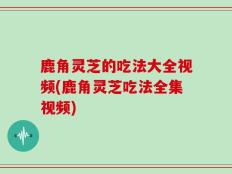 鹿角灵芝的吃法大全视频(鹿角灵芝吃法全集视频)
