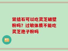 肾结石可以吃灵芝破壁粉吗？过敏体质不能吃灵芝孢子粉吗