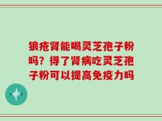 狼疮肾能喝灵芝孢子粉吗？得了肾病吃灵芝孢子粉可以提高免疫力吗