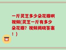 一斤灵芝多少朵花瓣啊视频(灵芝一斤有多少朵花瓣？视频揭晓答案！)