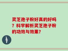灵芝孢子粉好真的好吗？科学解析灵芝孢子粉的功效与效果？