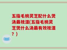 五指毛桃灵芝配什么煲汤最祛湿(五指毛桃灵芝煲什么汤最有效祛湿？)
