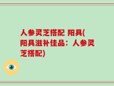 人参灵芝搭配 阳具(阳具滋补佳品：人参灵芝搭配)