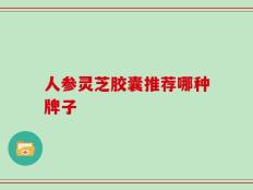 人参灵芝胶囊推荐哪种牌子