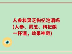 人参和灵芝枸杞泡酒吗(人参、灵芝、枸杞酿一杯酒，效果神奇)