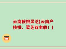 云南核桃灵芝(云南产核桃、灵芝双丰收！)