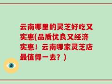 云南哪里的灵芝好吃又实惠(品质优良又经济实惠！云南哪家灵芝店最值得一去？)