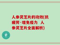 人参灵芝片的功效(抗疲劳·增免疫力  人参灵芝片全面解析)