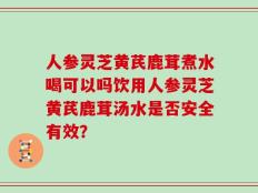 人参灵芝黄芪鹿茸煮水喝可以吗饮用人参灵芝黄芪鹿茸汤水是否安全有效？