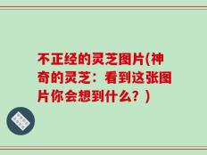 不正经的灵芝图片(神奇的灵芝：看到这张图片你会想到什么？)