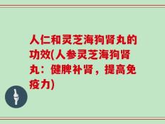 人仁和灵芝海狗肾丸的功效(人参灵芝海狗肾丸：健脾补肾，提高免疫力)