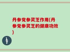 丹参党参灵芝作用(丹参党参灵芝的健康功效)