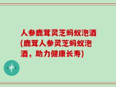 人参鹿茸灵芝蚂蚁泡酒(鹿茸人参灵芝蚂蚁泡酒，助力健康长寿)