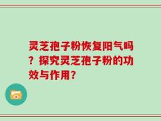 灵芝孢子粉恢复阳气吗？探究灵芝孢子粉的功效与作用？
