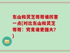东山和灵芝哥哥谁厉害一点(对比东山和灵芝哥哥：究竟谁更强大？)