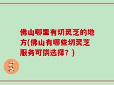 佛山哪里有切灵芝的地方(佛山有哪些切灵芝服务可供选择？)