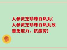 人参灵芝珍珠白凤丸(人参灵芝珍珠白凤丸改善免疫力，抗疲劳)