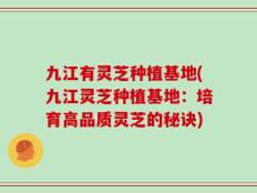 九江有灵芝种植基地(九江灵芝种植基地：培育高品质灵芝的秘诀)