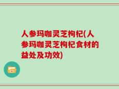 人参玛咖灵芝枸杞(人参玛咖灵芝枸杞食材的益处及功效)