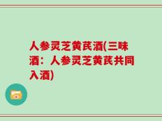 人参灵芝黄芪酒(三味酒：人参灵芝黄芪共同入酒)