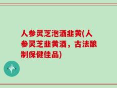 人参灵芝泡酒韭黄(人参灵芝韭黄酒，古法酿制保健佳品)