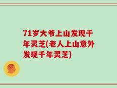 71岁大爷上山发现千年灵芝(老人上山意外发现千年灵芝)