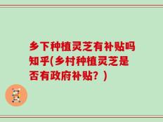 乡下种植灵芝有补贴吗知乎(乡村种植灵芝是否有政府补贴？)