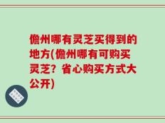 儋州哪有灵芝买得到的地方(儋州哪有可购买灵芝？省心购买方式大公开)