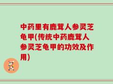中药里有鹿茸人参灵芝龟甲(传统中药鹿茸人参灵芝龟甲的功效及作用)