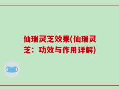 仙瑞灵芝效果(仙瑞灵芝：功效与作用详解)