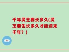 千年灵芝要长多久(灵芝要生长多久才能迎来千年？)