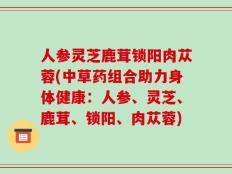 人参灵芝鹿茸锁阳肉苁蓉(中草药组合助力身体健康：人参、灵芝、鹿茸、锁阳、肉苁蓉)