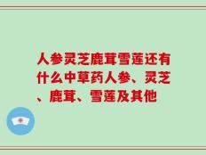 人参灵芝鹿茸雪莲还有什么中草药人参、灵芝、鹿茸、雪莲及其他