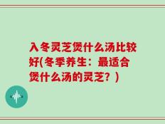入冬灵芝煲什么汤比较好(冬季养生：最适合煲什么汤的灵芝？)