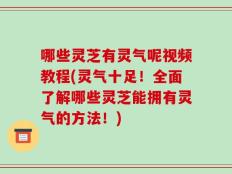 哪些灵芝有灵气呢视频教程(灵气十足！全面了解哪些灵芝能拥有灵气的方法！)
