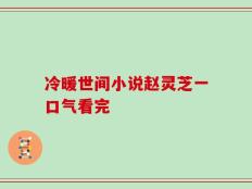 冷暖世间小说赵灵芝一口气看完
