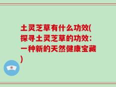 土灵芝草有什么功效(探寻土灵芝草的功效：一种新的天然健康宝藏)