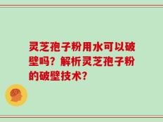 灵芝孢子粉用水可以破壁吗？解析灵芝孢子粉的破壁技术？