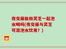 夜交藤能和灵芝一起泡水喝吗(夜交藤与灵芝可混泡水饮用？)