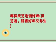 哪样灵芝泡酒好喝(灵芝酒，醇香好喝又养生)