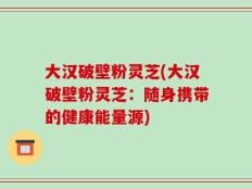 大汉破壁粉灵芝(大汉破壁粉灵芝：随身携带的健康能量源)