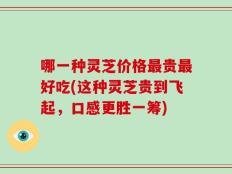 哪一种灵芝价格最贵最好吃(这种灵芝贵到飞起，口感更胜一筹)