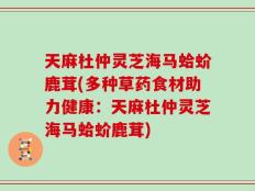 天麻杜仲灵芝海马蛤蚧鹿茸(多种草药食材助力健康：天麻杜仲灵芝海马蛤蚧鹿茸)
